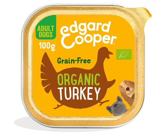 Edgard and Cooper_Organic Turkey Coconut & Chia Seeds Tray for Dogs 100g-pack of 17