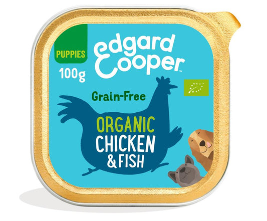 Edgard and Cooper_Organic Chicken & Fish Carrot & Pea Tray for Puppies 100g-pack of 17