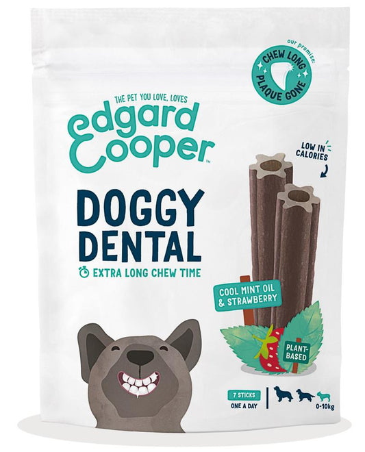 Edgard and Cooper_Doggy Dental Strawberry & Mint Small Dog 7 Sticks-pack of 4