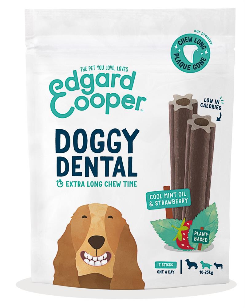 Edgard and Cooper_Doggy Dental Strawberry & Mint Large Dog 7 Sticks-pack of 2