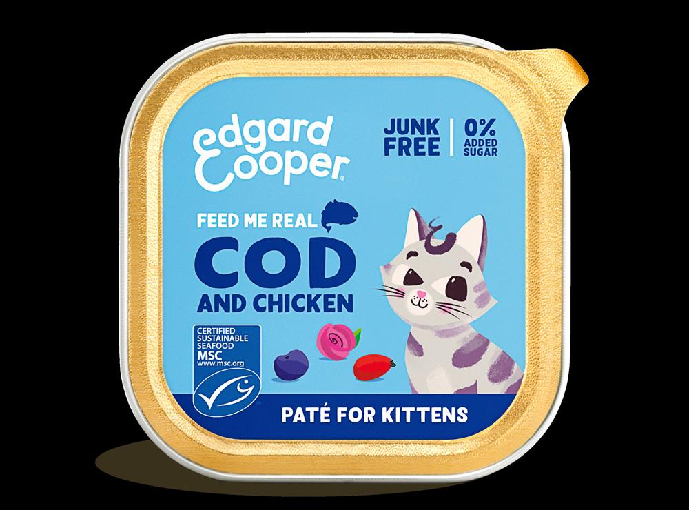 Edgard and Cooper_Edgard & Cooper Cat Wet Food - Kitten Pate - Cod & Chicken 85g-pack of 4