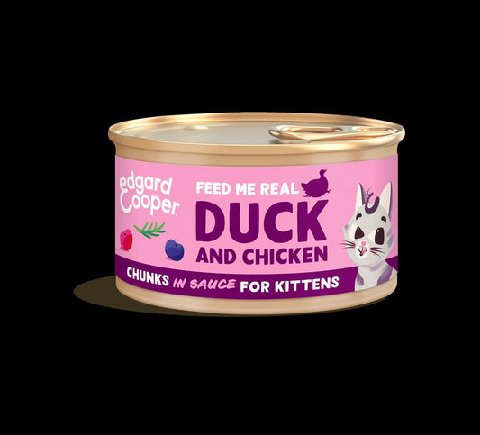 Edgard and Cooper_Cat Wet Food - Kitten Chunks - Duck & Chicken 85g-pack of 18