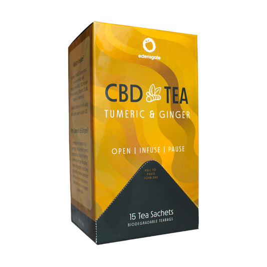 Edens Gate_CBD Tea With Adaptogens - Turmeric & Ginger - 15 Tea Bags