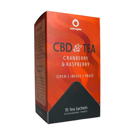 Edens Gate_CBD Tea With Adaptogens - Cranberry & Raspberry - 15 Tea Bags