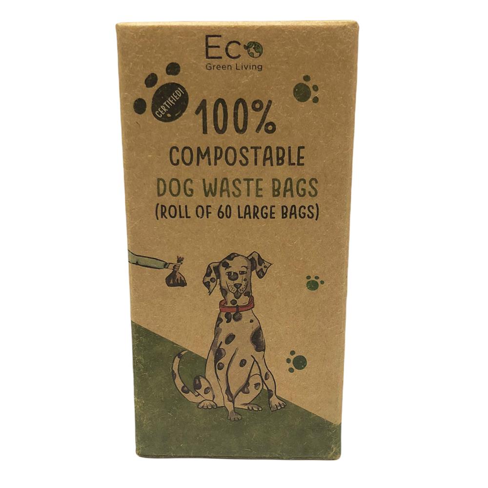 Eco Green Living_Compostable Dog Waste Bags 1 Pack. 60 Large Bags-pack of 2