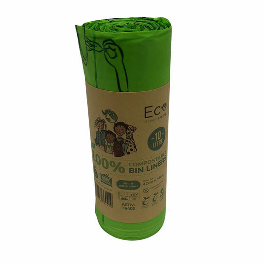 Eco Green Living_Certified Compostable 10L Caddy Bags-pack of 2
