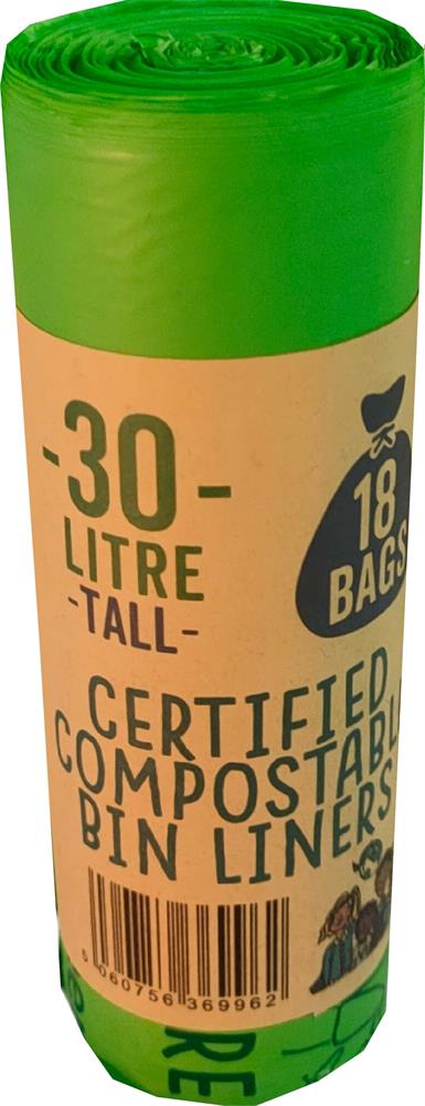 Eco Green Living_Certified Compostable 30L Bin Bags-pack of 2