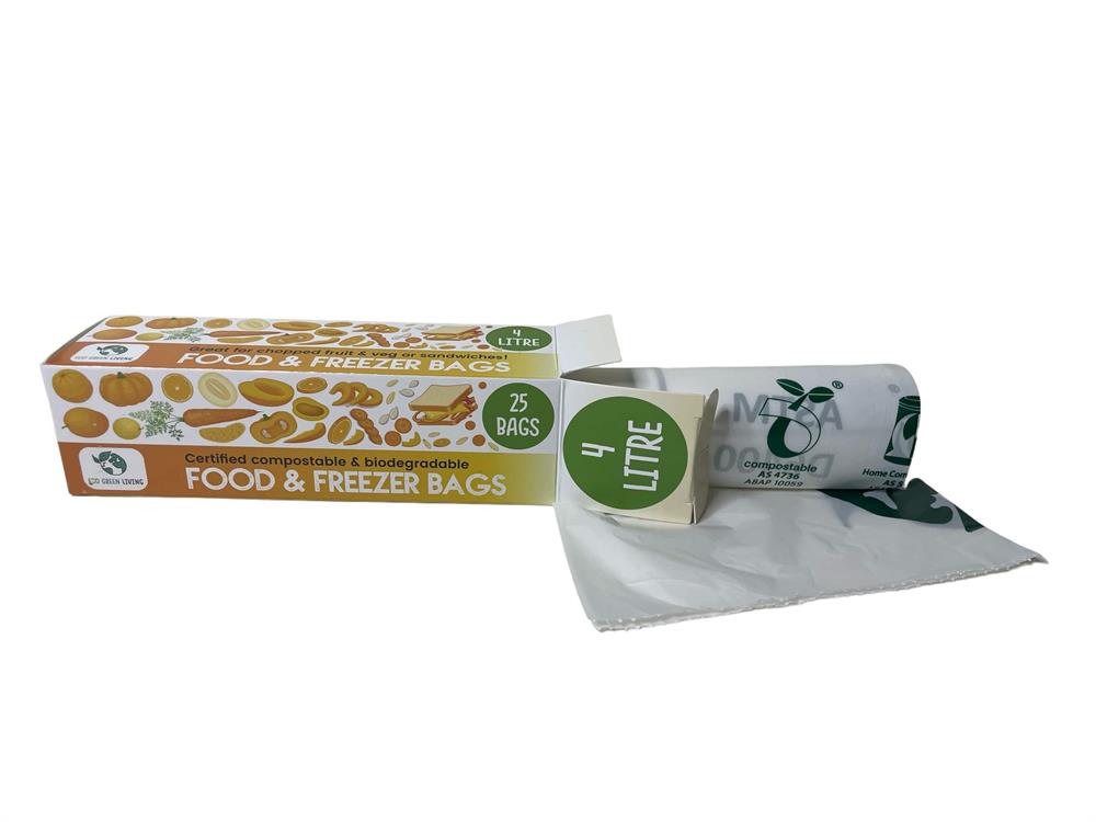 Eco Green Living_4 Litre Certified Compostable Food & Freezer Bags -25 bags-pack of 2