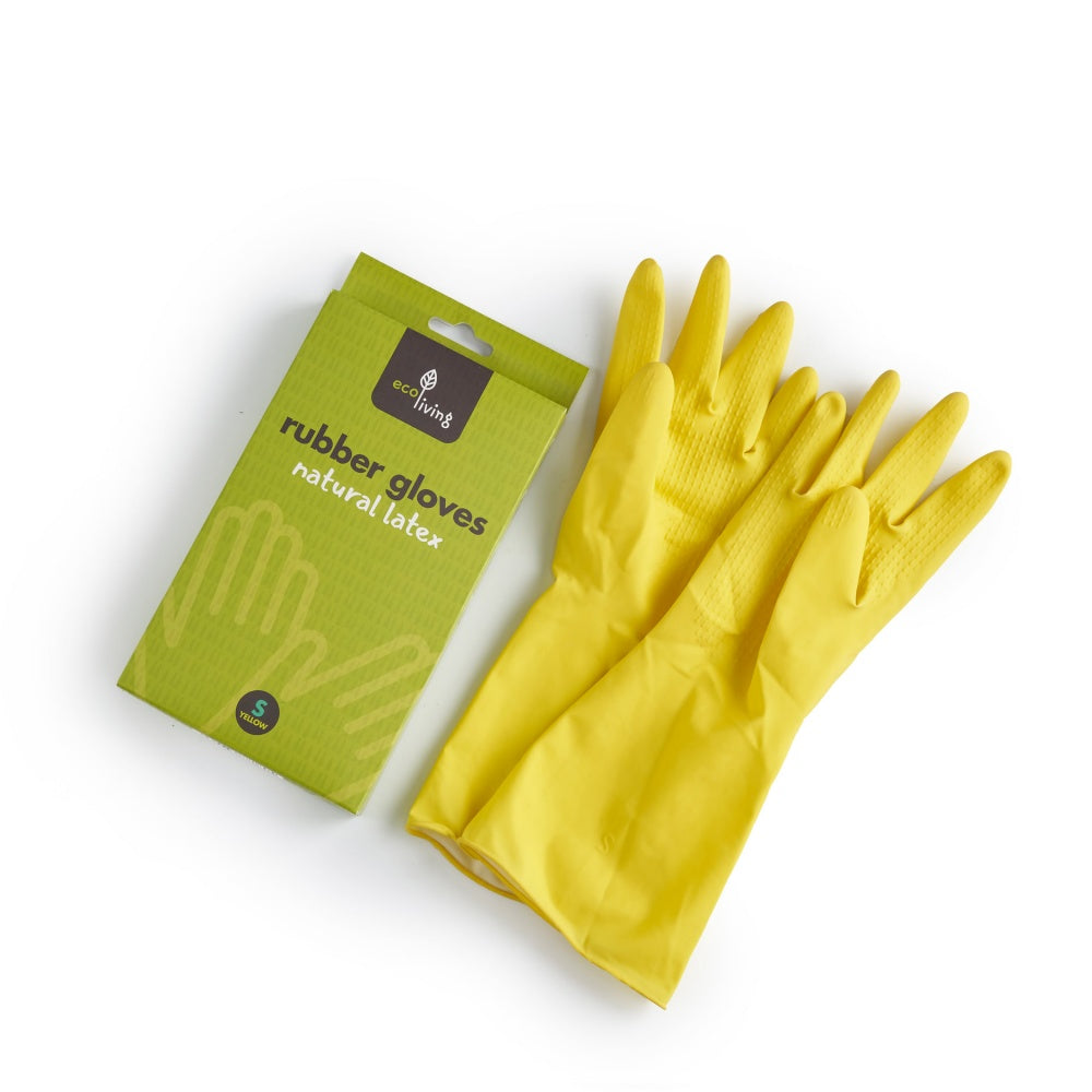 Ecoliving_Natural Latex Rubber Gloves - Small - 1 Pair-pack of 2