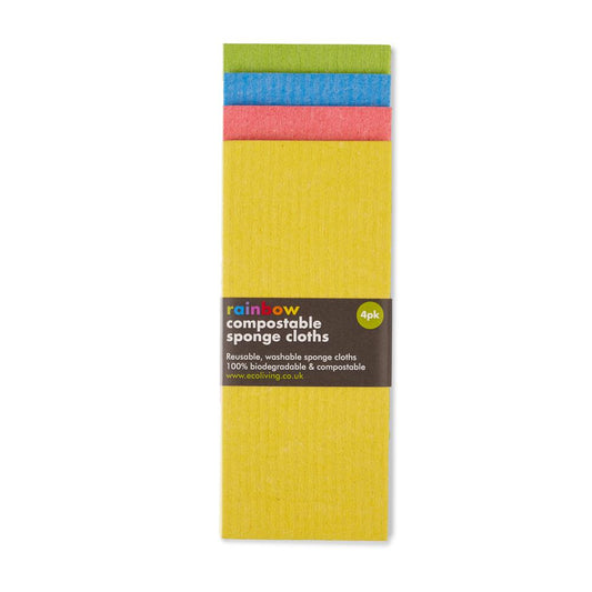 Ecoliving_Compostable Sponge Cloths Rainbow - 4 pack-pack of 2