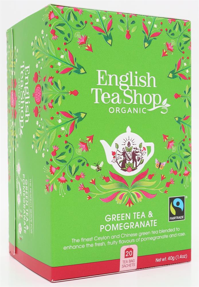 English Tea Shop_Green Tea & Pomegranate - 20 Tea Bag Sachets-pack of 2
