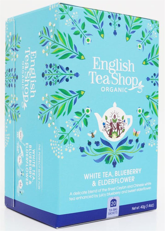 English Tea Shop_White Tea Blueberry & Elder Flower - 20 Tea Bag Sachets-pack of 2