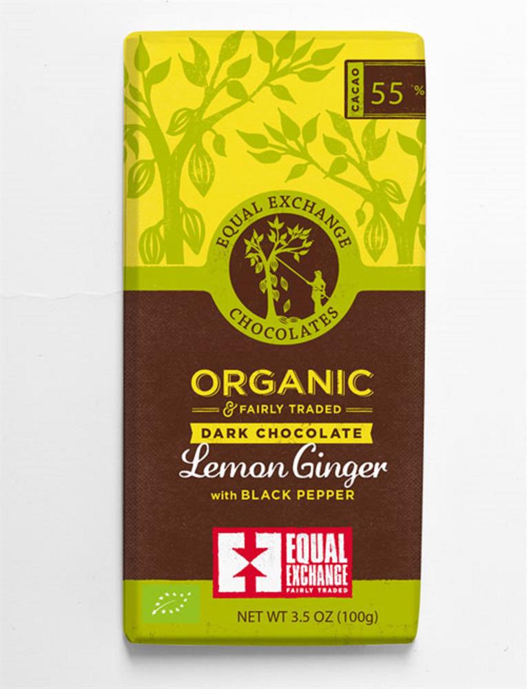 Equal Exchange_Organic Fair Trade Lemon Ginger & Pepper Chocolate (55%)-pack of 12