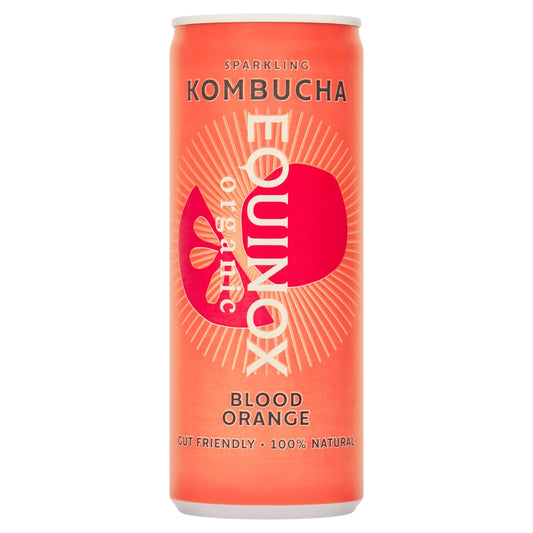 Equinox Kombucha_Organic Kombucha Soft Drink with Blood Orange 250ml can-pack of 12