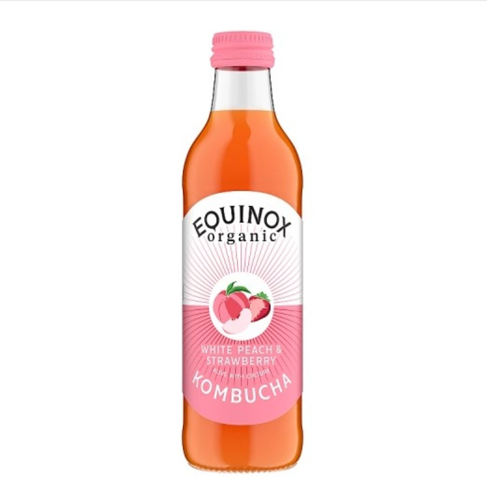 Equinox Kombucha_Equinox White Peach & Strawberry Kombucha 275ml-pack of 12