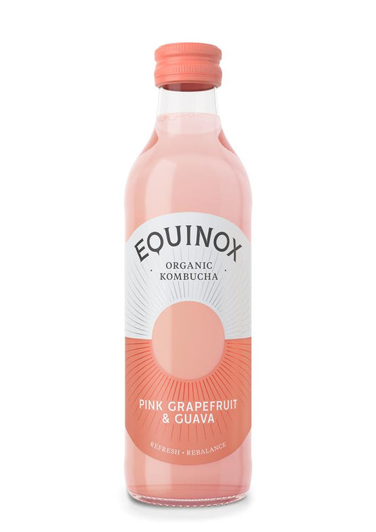 Equinox Kombucha_Organic Kombucha Pink Grapefruit Guava 275ml-pack of 6
