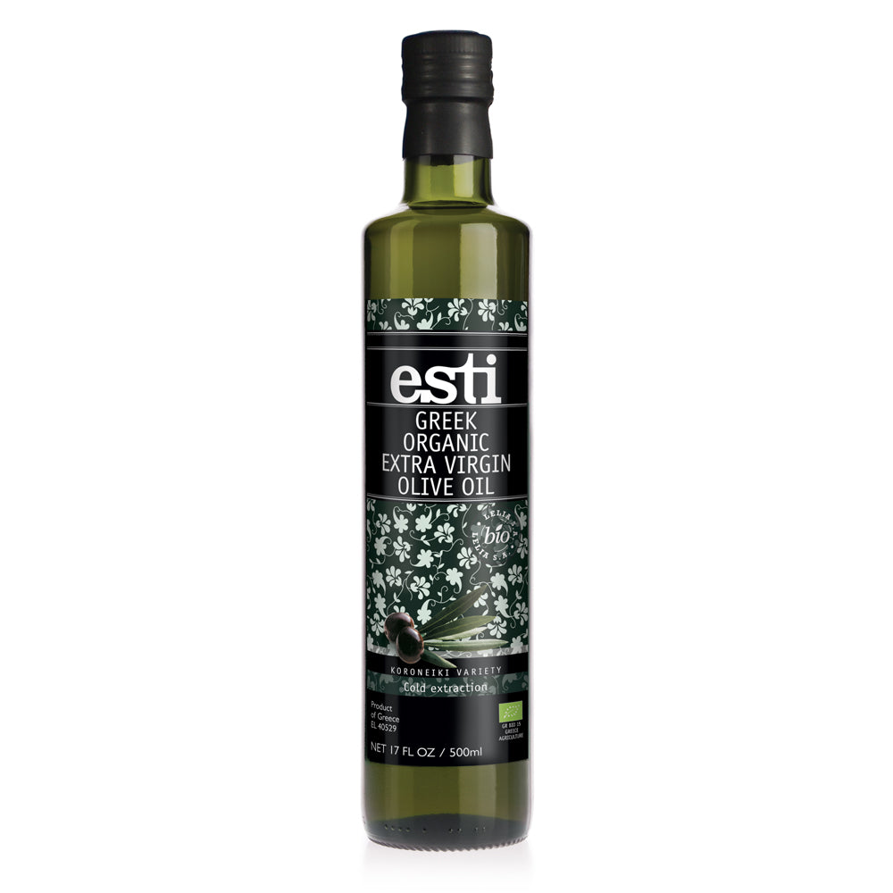 Esti_Greek Organic Extra Virgin Olive Oil 500ml Glass Bottle