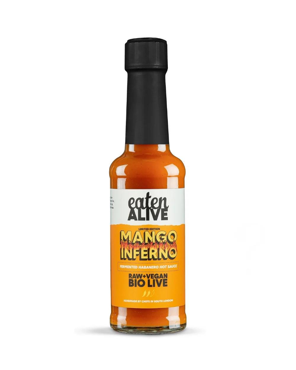Raw Fermented Mango Inferno Hot Sauce 150ml-pack of 2