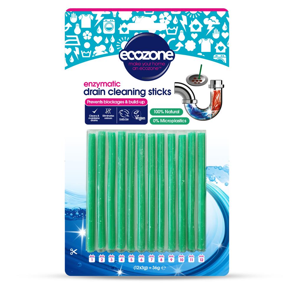 Ecozone_Enzymatic Drain Cleaning Sticks 12 pack