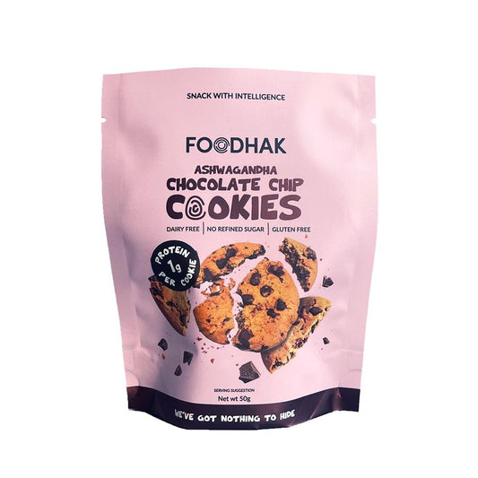 Foodhak_Ashwagandha Choc Chip Cookies Minis 50g-pack of 2