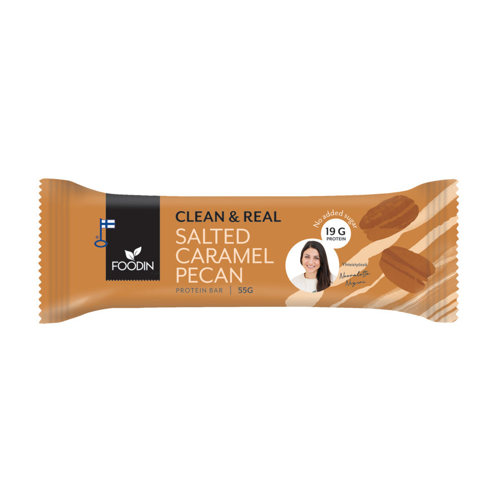 Foodin_Clean & Real Protein Bar Salted Caramel Pecan 55G-pack of 12