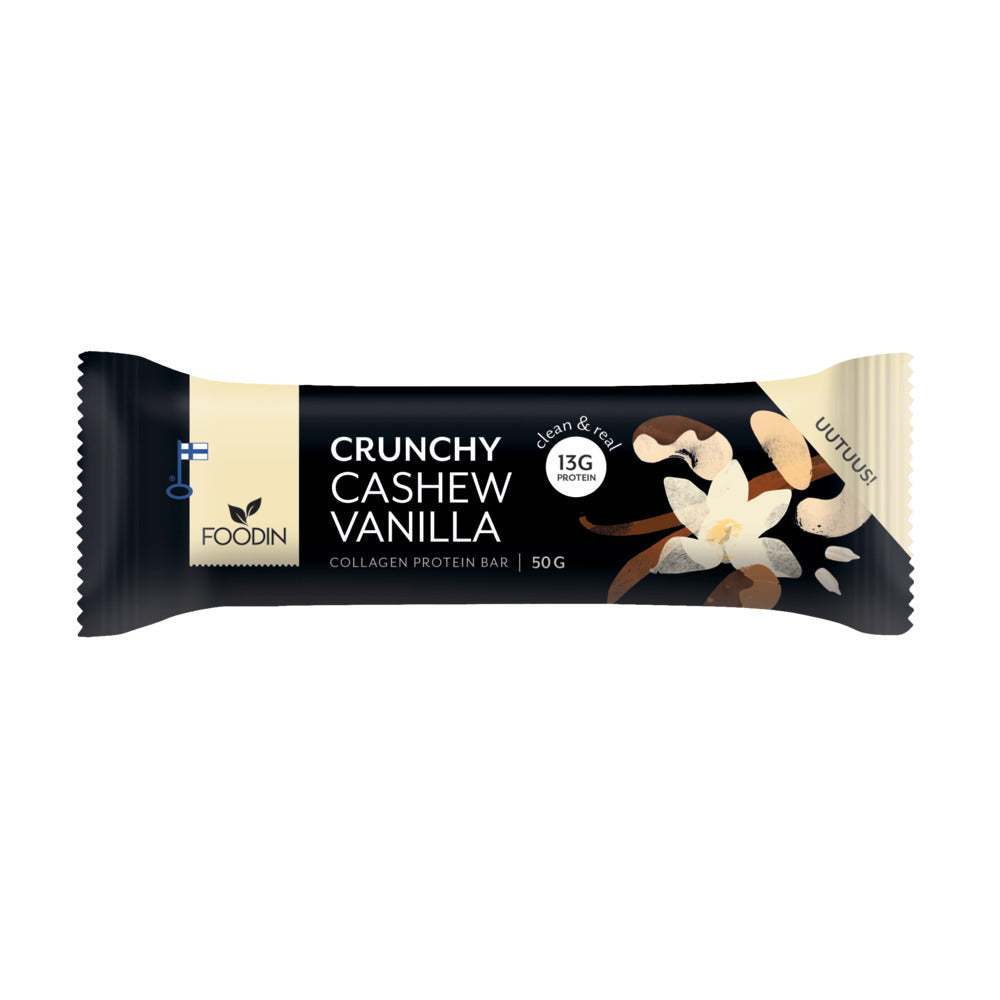 Foodin_Crunchy Collagen Protein Bar Cashew-Vanilla 50G-pack of 12