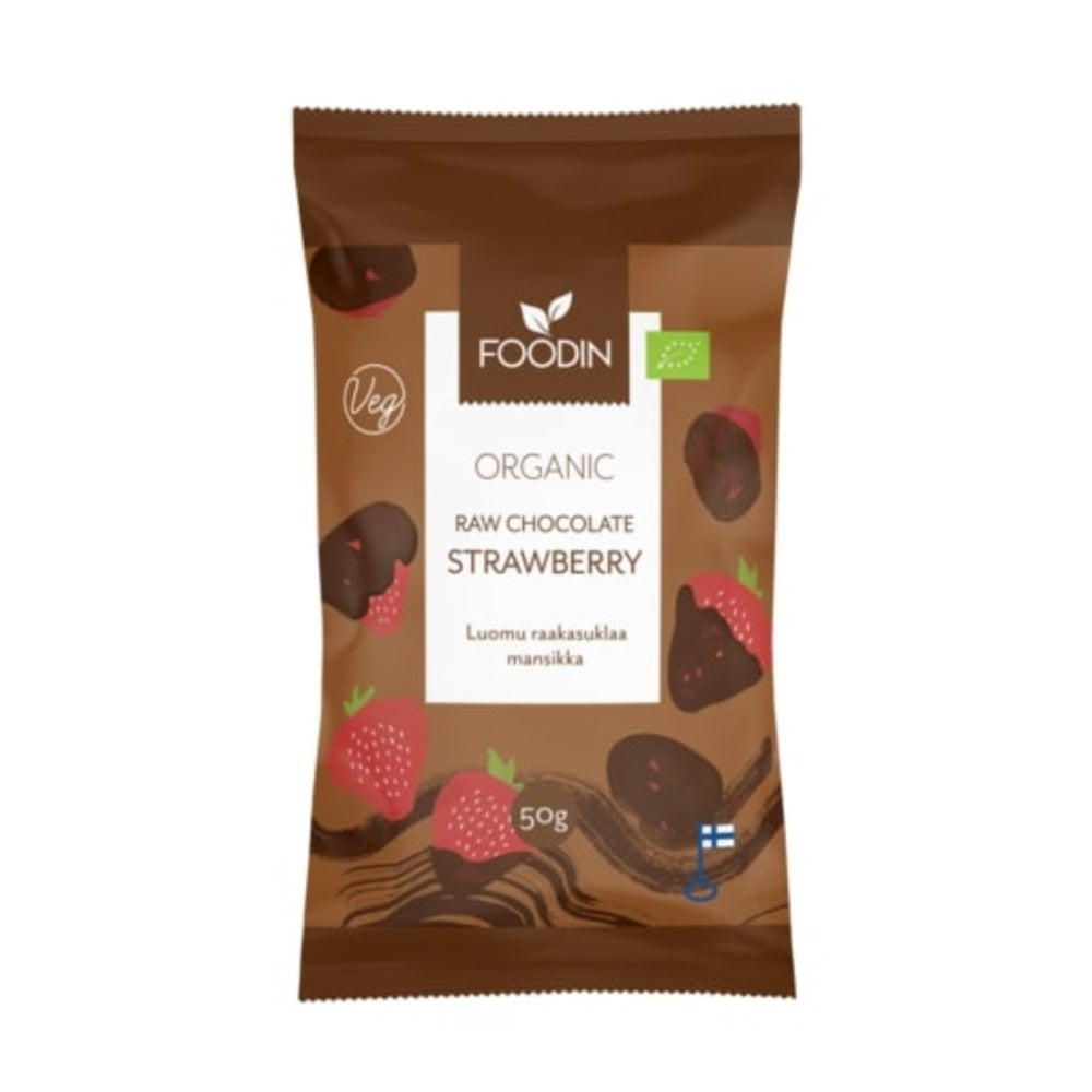 Foodin_Organic Raw Chocolate Coated Strawberry 50g-Pack of 2