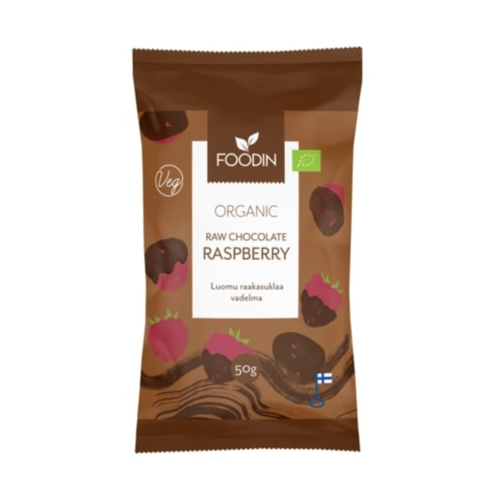 Foodin_Organic Raw Chocolate Coated Raspberry 50g-Pack of 2