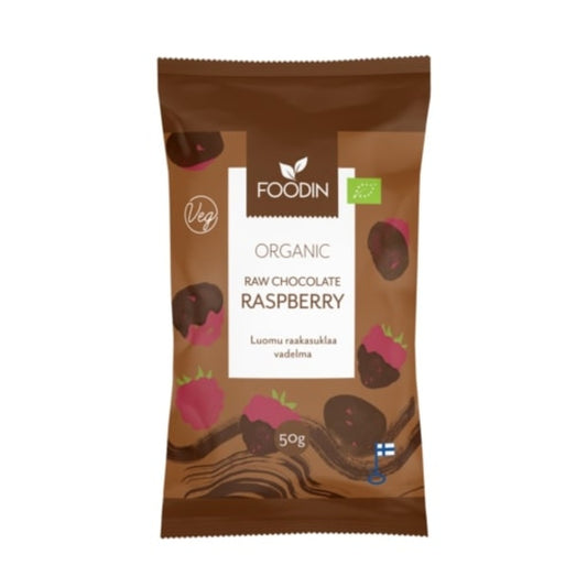 Foodin_Organic Raw Chocolate Coated Raspberry 50g-Pack of 2