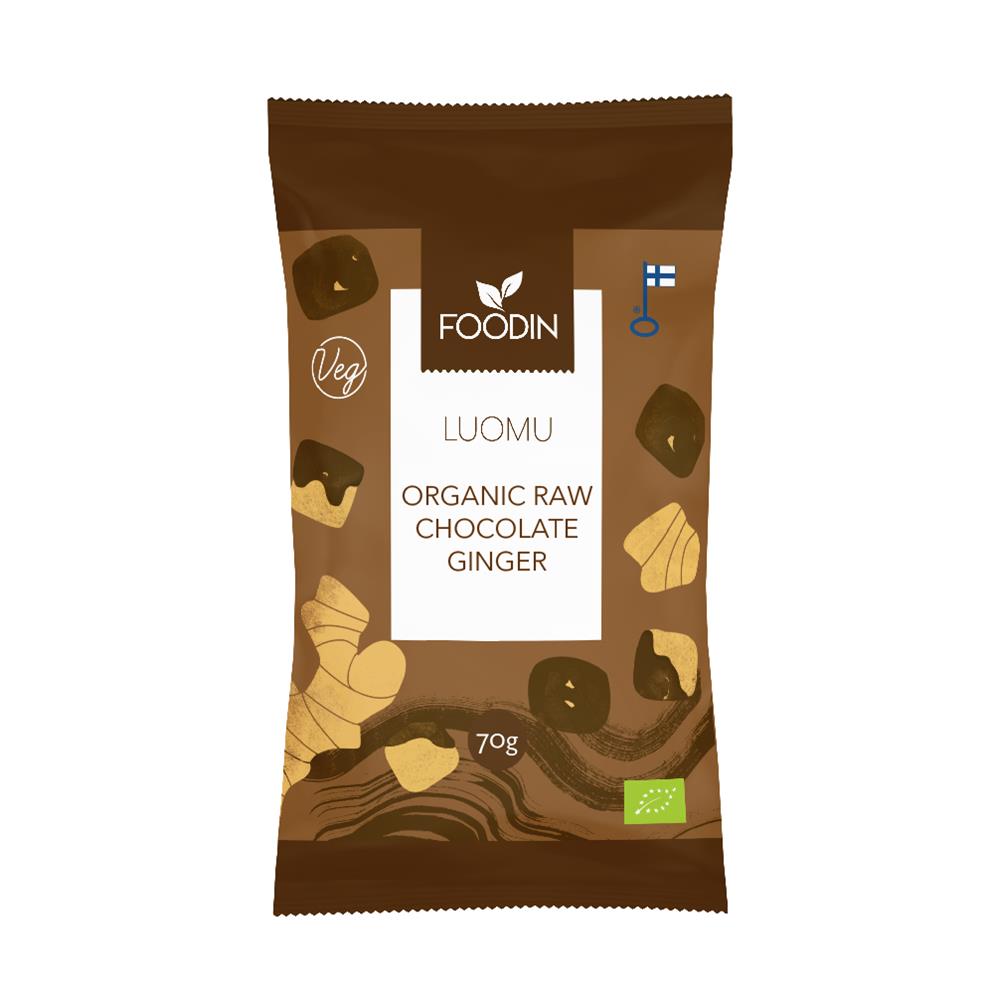 Foodin_Organic Raw Chocolate Coated Ginger 70g-Pack of 8