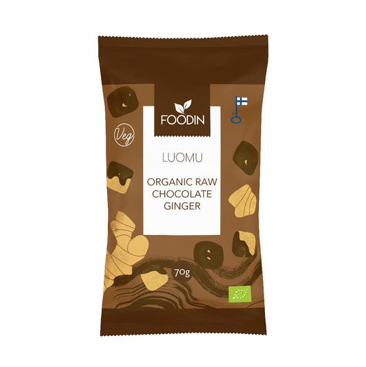 Foodin_Organic Raw Chocolate Coated Ginger 70g-Pack of 8