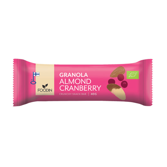 Foodin_Organic Granola Bar Almond Cranberry 40g-Pack of 12