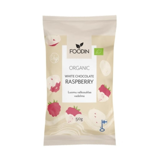 Foodin_Organic Raw White Chocolate Raspberry 50G-Pack of 4