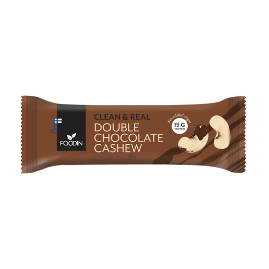 Foodin_Clean & Real Protein Bar Double Chocolate Cashew 55G-pack of 12