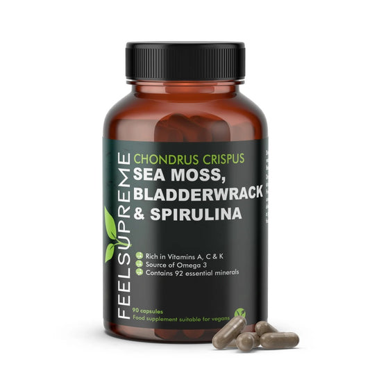 Feel Supreme Seamoss with Bladderwrack and Spirulina | Detox Blend 90 Veg Caps