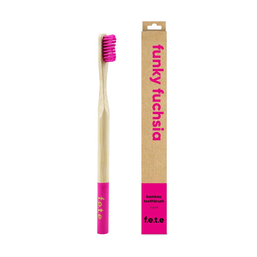 From Earth to Earth_Bamboo Toothbrush Funky Fuchsia - Hot Pink Firm 1 Unit