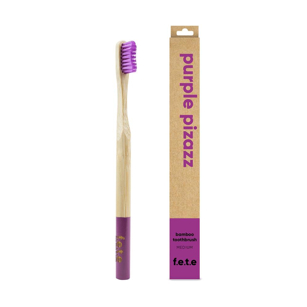 From Earth to Earth_Bamboo Toothbrush Purple Pizazz - Purple Medium