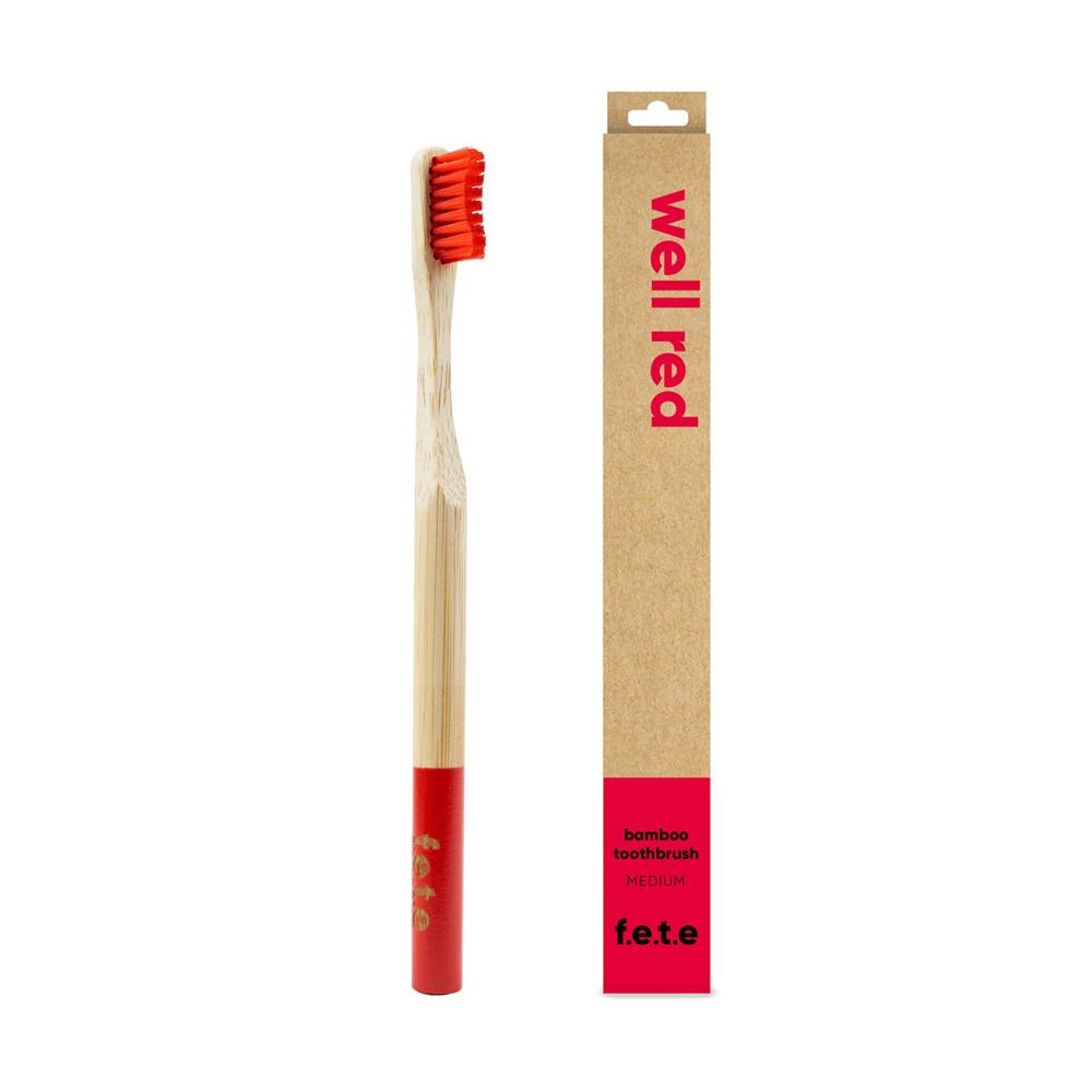 From Earth to Earth_Bamboo Toothbrush ""Well Red"" - Red Medium 1 Unit