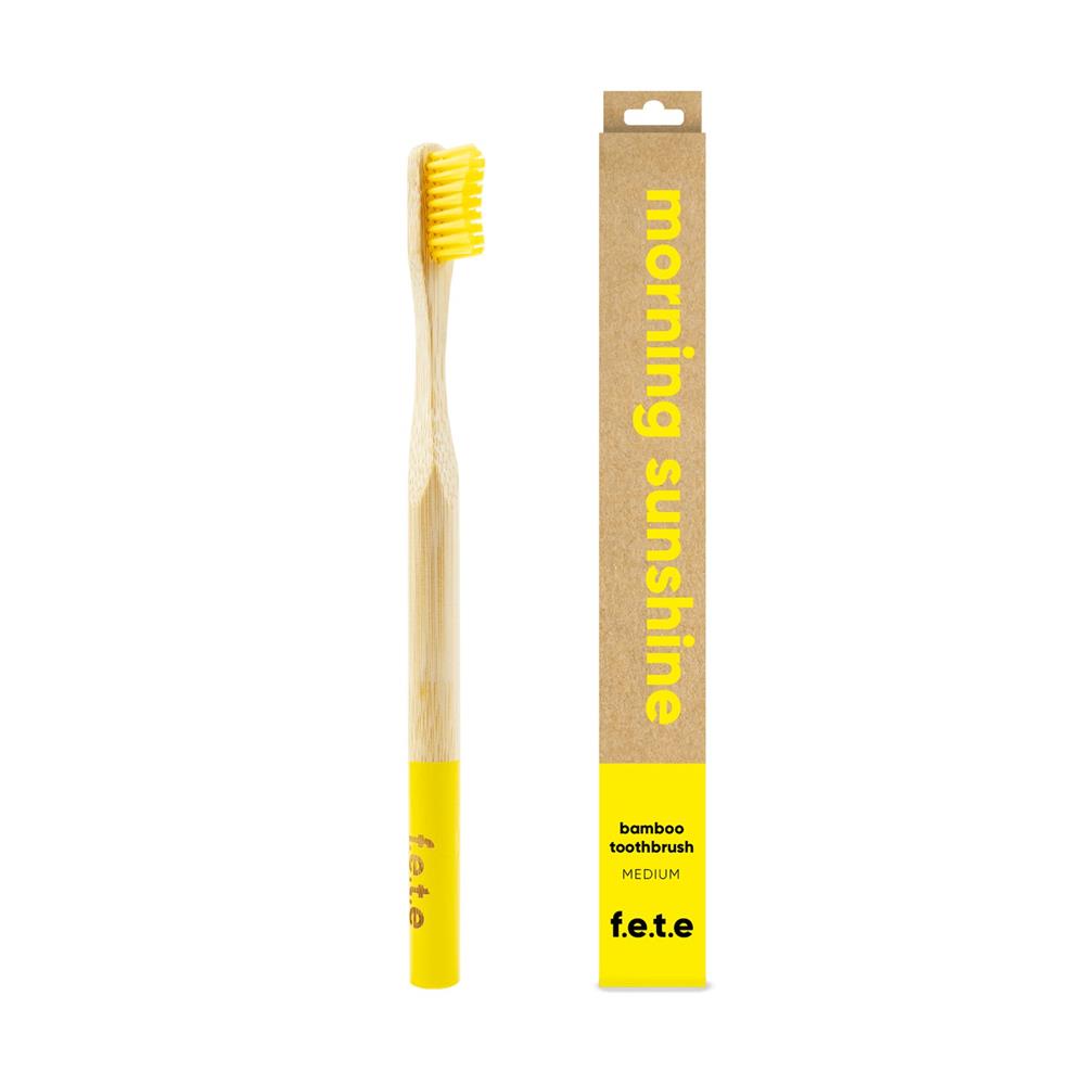 From Earth to Earth_Bamboo Toothbrush Morning Sunshine - Yellow Medium 1 Unit