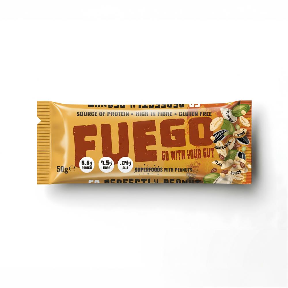 Fuego Go With Your Gut_FUEGO Perfectly Peanut Superfood Fibre Bar 50g-pack of 16