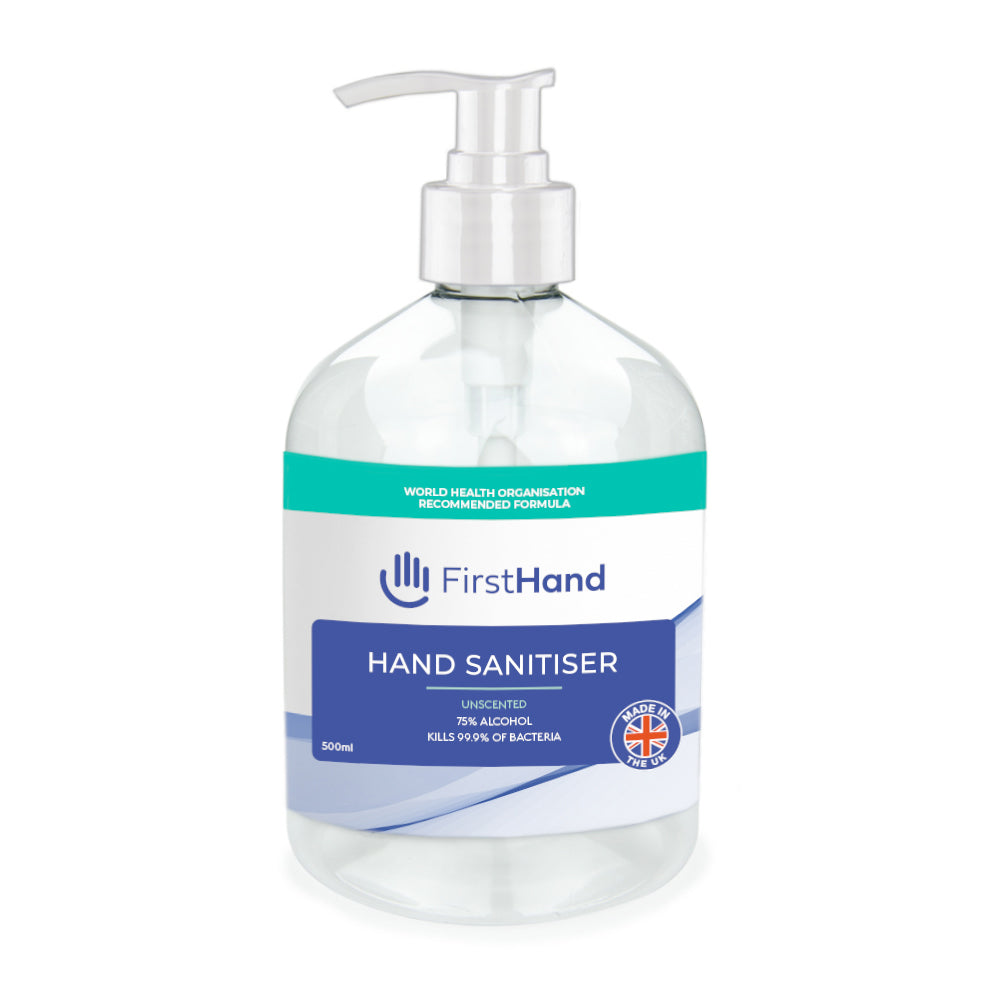 First Hand_75% Alcohol Hand Sanitiser (WHO Formula) 500ml Pump Bottle