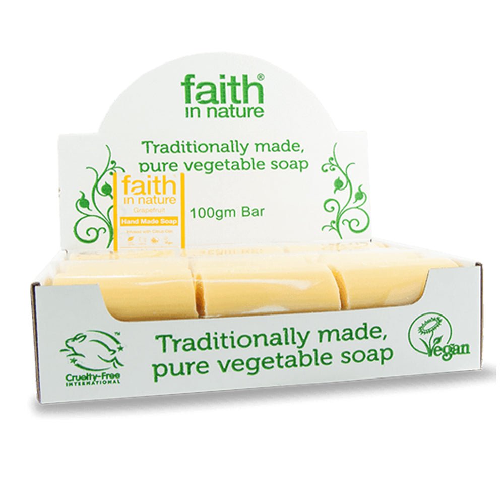 Faith in Nature_Grapefruit Soap unwrapped x (Full Box of 18)