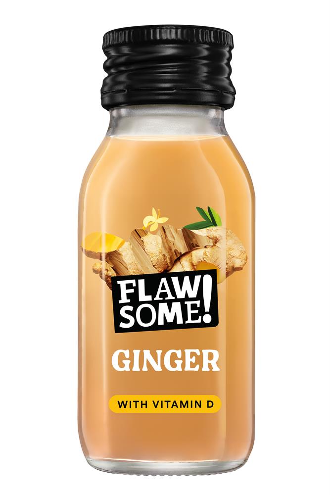 Flawsome!_Flawsome Immunity Kick Ginger + Vitamin D Shot Glass 60ml-pack of 3