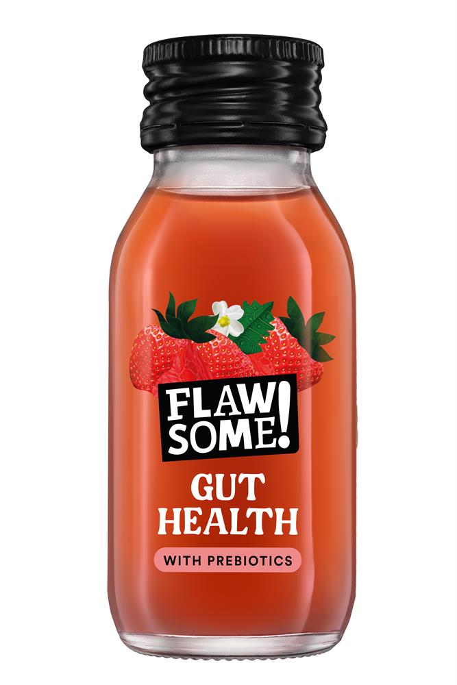 Flawsome!_Flawsome Gut Health Strawberry + Prebiotic Health Shot Glass 60ml-pack of 3
