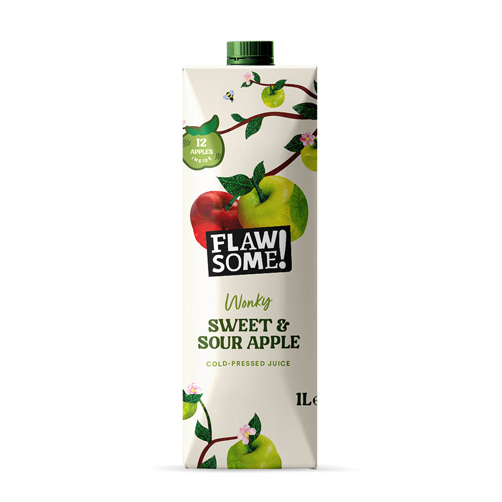 Flawsome!_Sweet & Sour Apple Cold-Pressed Juice Carton 1l-pack of 2