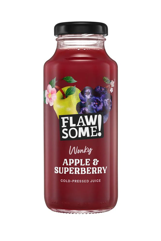Flawsome!_Apple & Superberry cold-pressed Juice Glass 250ml-Pack of 3