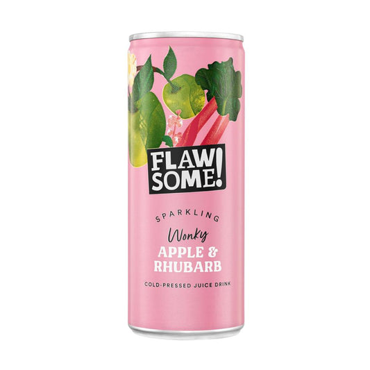 Flawsome!_Apple & Rhubarb Lightly Sparkling Juice Can 250ml-Pack of 3
