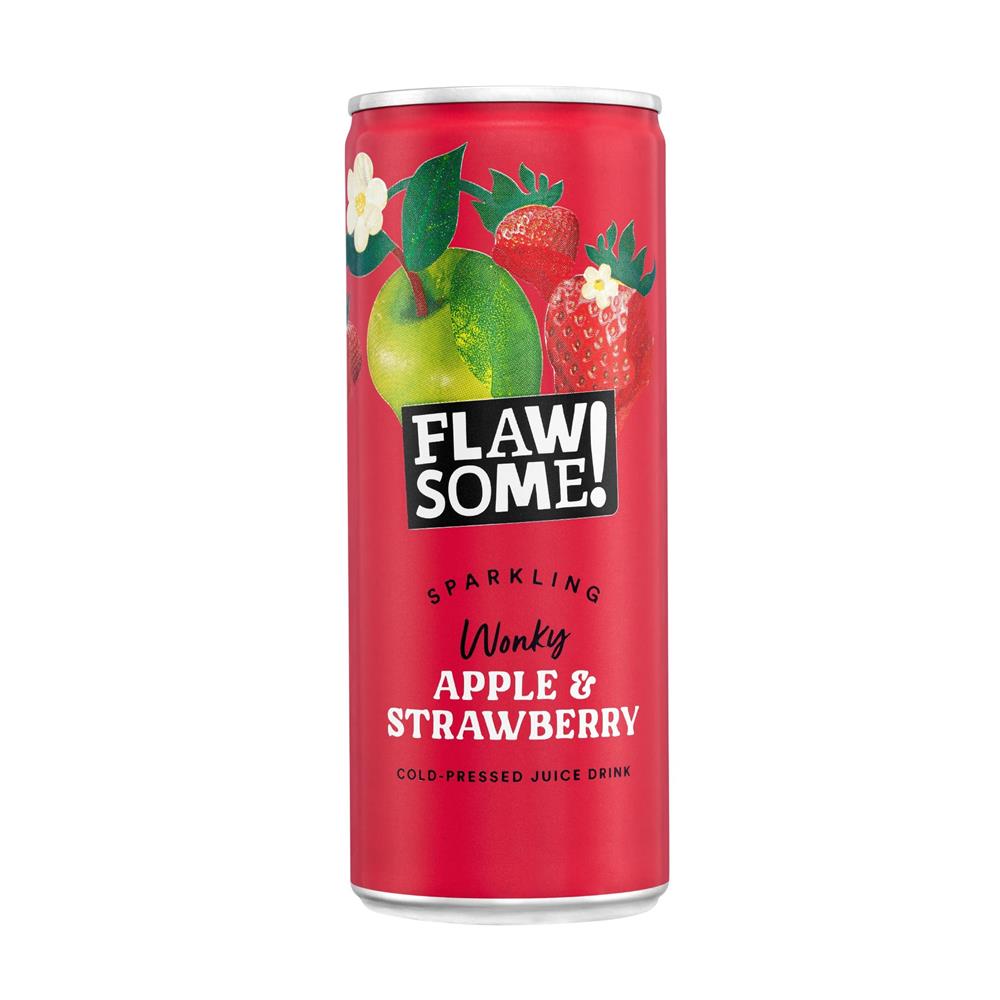 Flawsome!_Apple & Strawberry Lightly Sparkling Juice Can 250ml-pack of 3
