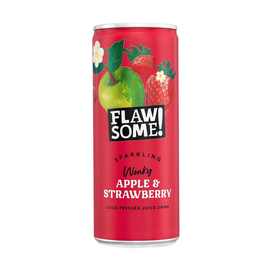Flawsome!_Apple & Strawberry Lightly Sparkling Juice Can 250ml-Pack of 3