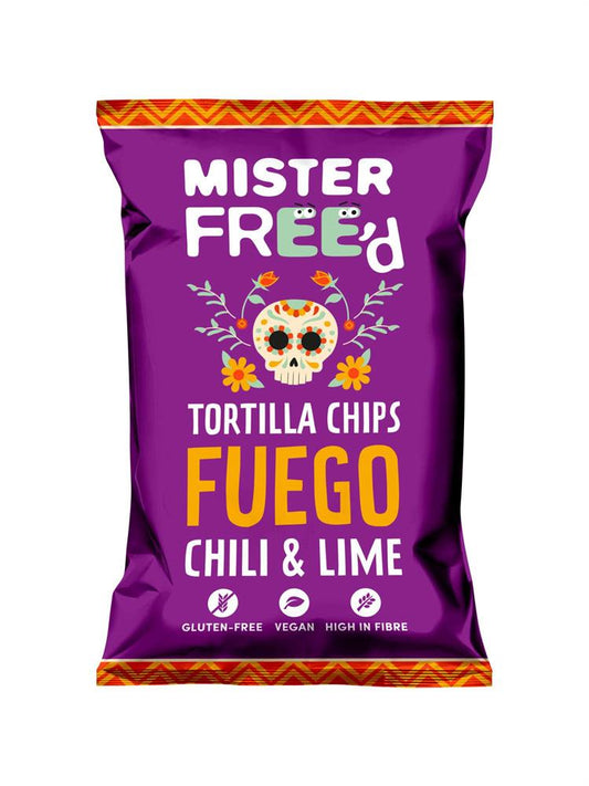 Freed Foods / Mister Free'd_Mister Free'd Vegan Tortilla Chips with Chili Lime Fuego 135g-pack of 12